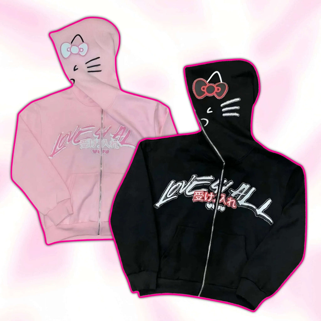 Hello Kitty Y2K Style Matching Zip-Up Hoodie