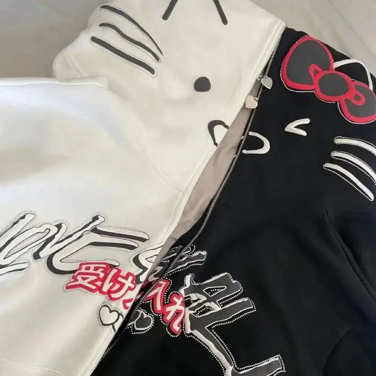 Hello Kitty Y2K Style Matching Zip-Up Hoodie