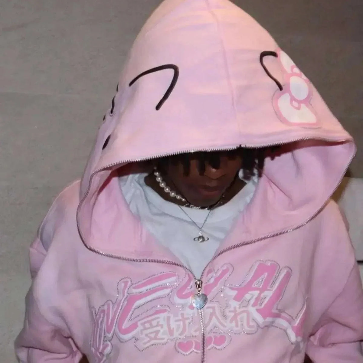 Hello Kitty Y2K Style Matching Zip-Up Hoodie