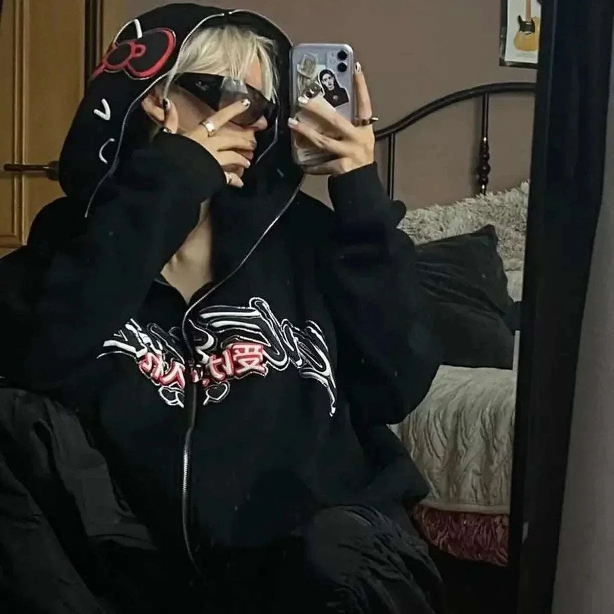 Hello Kitty Y2K Style Matching Zip-Up Hoodie