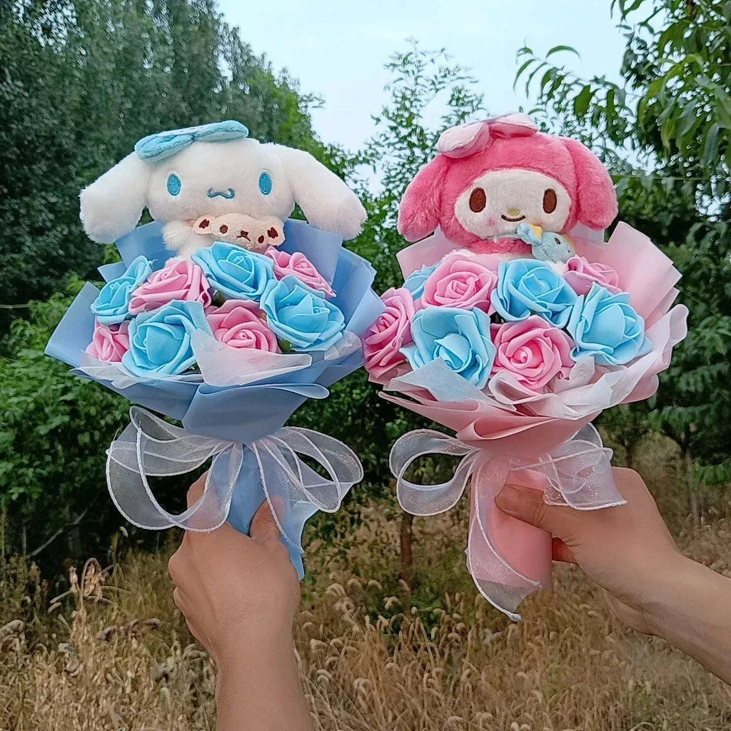 Hello Kitty Pastel Roses Flower Bouquet