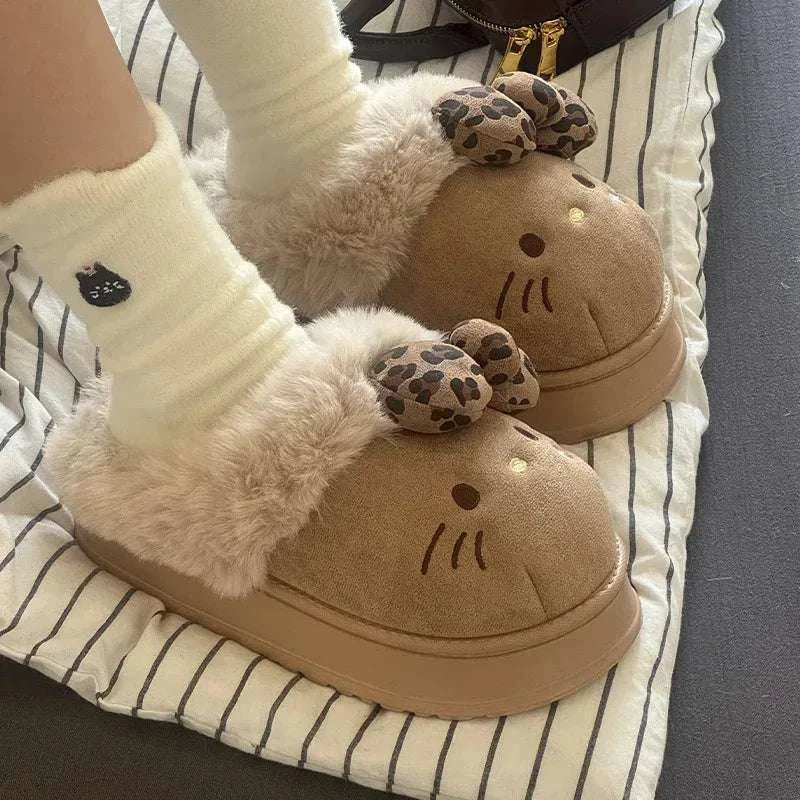 Hello Kitty Fluffy Bow Slippers