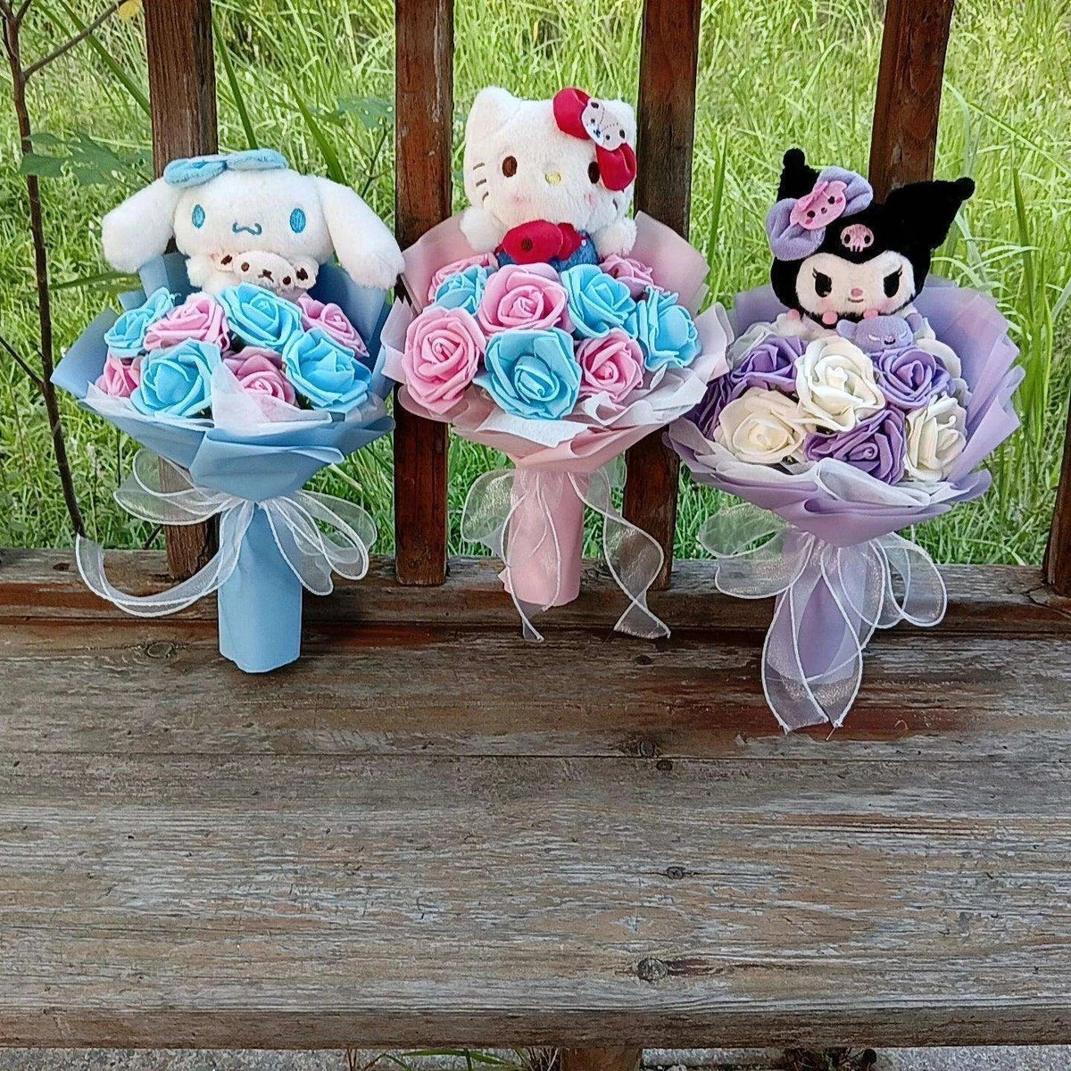 Hello Kitty Pastel Roses Flower Bouquet