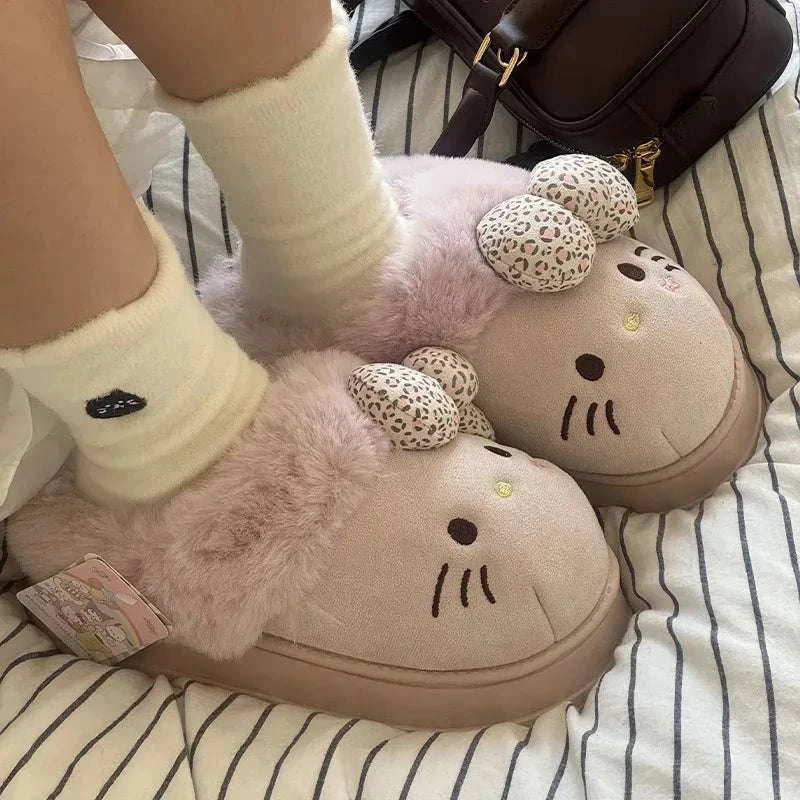 Hello Kitty Fluffy Bow Slippers