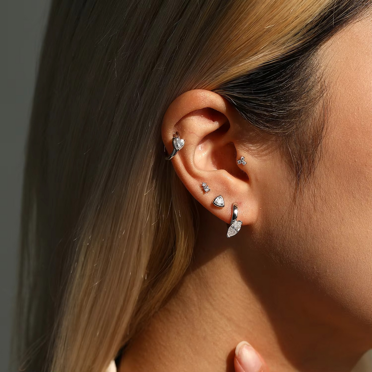 Sliver Lab Diamond Ear